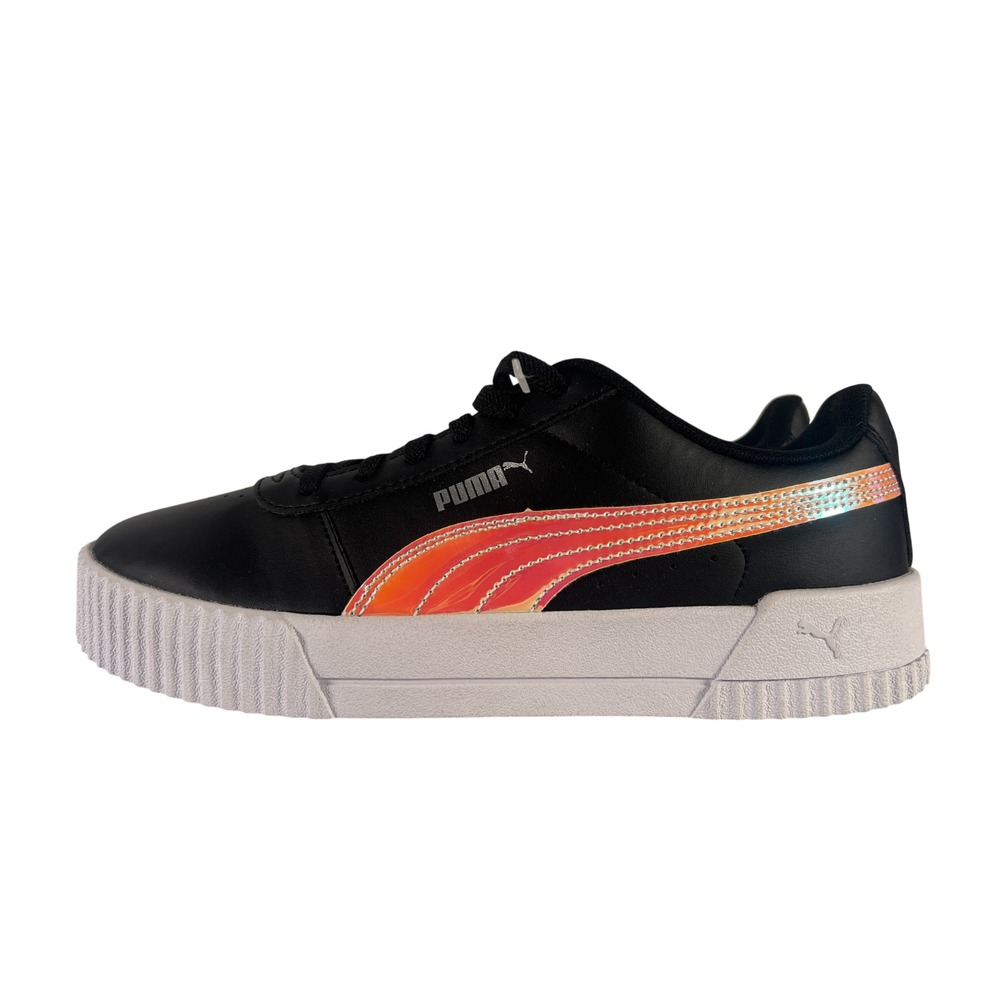 PUMA Carina Holographic Sneakers JR in Black/Silver Girls size 7C